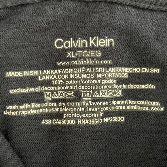Calvin Klein Casual Lightweight Pull On Lg Sleeve 100% Cotton Hoodie Navy Sz XL - Picture 8 of 10